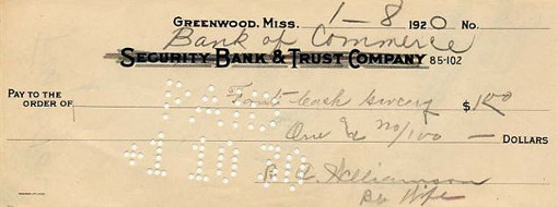 Security Bank & Trust Co., January 8, 1920, Greenwood, MS