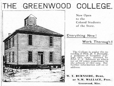 Greenwood Colored College, Greenwood, MS