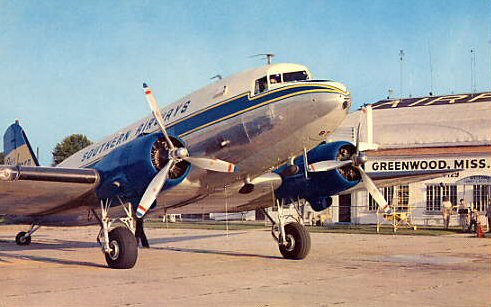 Southern Airways plane at the Greenwood, Miss. airport